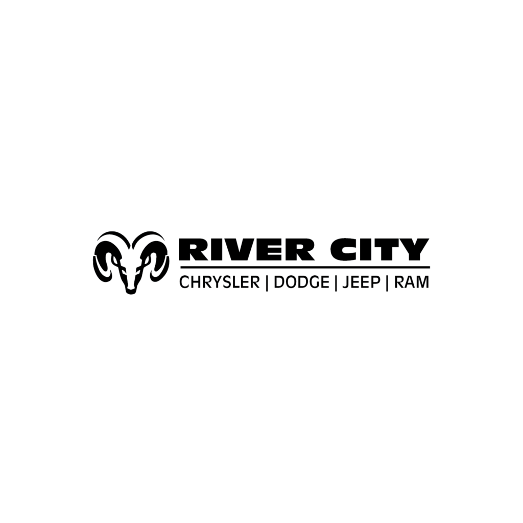 River City Ram logo featuring a black ram's head icon next to the business name in bold capital letters.