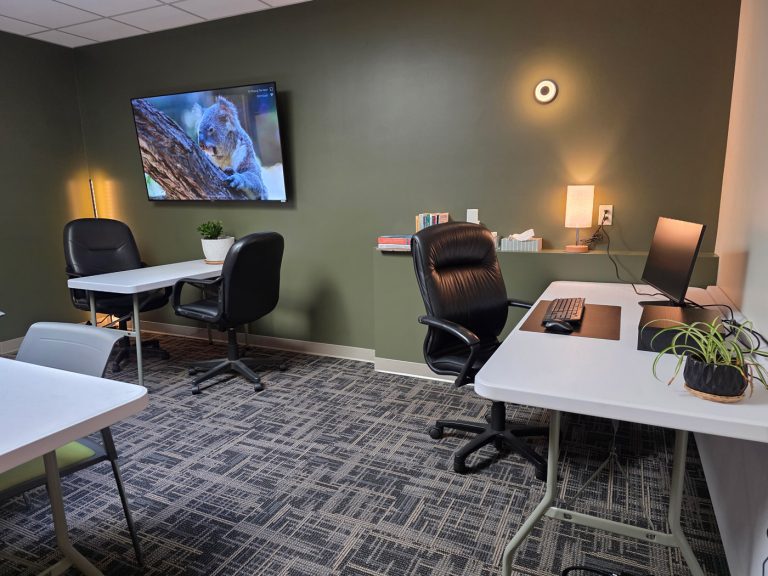 desk with tech package